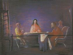 Jan Zrzavý, Večeře v Emauzích (Motiv Rembrandtův), 1932, Muzeum umění Olomouc.jpg / Zveřejněno v rámci aktuality o výstavě
»V oplatce jsi všecek tajně«
Podoby eucharistického Krista ve vizuální kultuře
výstavní síň „13“, Pražská 13, Plzeň
20. 10. 2017 – 4. 2. 2018 Jan Zrzavý, Večeře v Emauzích (Motiv Rembrandtův), 1932, Muzeum umění Olomouc.jpg / Zveřejněno v rámci aktuality o výstavě
»V oplatce jsi všecek tajně«
Podoby eucharistického Krista ve vizuální kultuře
výstavní síň „13“, Pražská 13, Plzeň
20. 10. 2017 – 4. 2. 2018