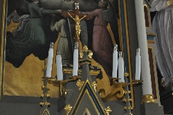 Čihošť - působiště Josefa Toufara, křížek na oltáři / foto IMA
