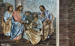 Tibi dabo claves / 
Tu es Petrus 
et super hanc petram ædificabo ecclesiam meam 
et portae inferi non prævalebunt adversus eam. 
​Et tibi dabo claves regni cælorum. / 
Petr apoštol, svatý Petr, klíče, primát / 
foto - ima-