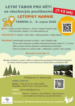 Letní tábor pro děti se sluchovým postižením: 2. - 8. 8. 2026 