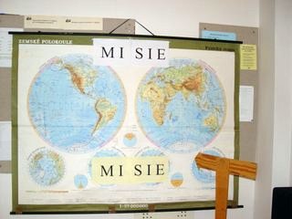 Misie, mapa světa, nápis misie / foto: -ima-