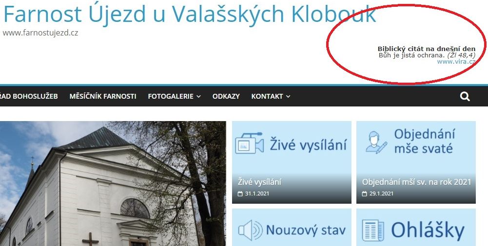 Doplňky na farní weby