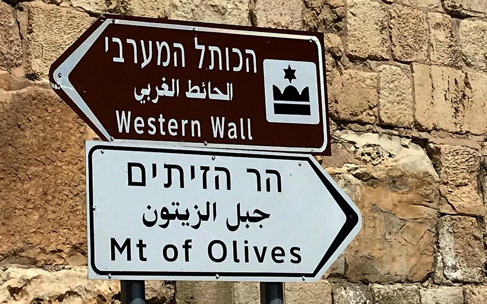 rozcestník, ukazatel, signpost, Zeď nářků - Western Wall, Olivová hora Mt of Olives, Jerusalem / foto -ima-