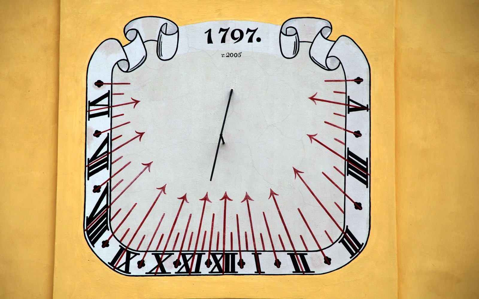 sluneční hodiny, datum 1797 / foto Michal Němeček