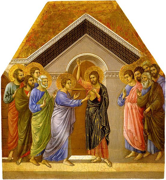 Wikimedia / The Maesta Altarpiece-The Incredulity of st.Thomas. Duccio. 