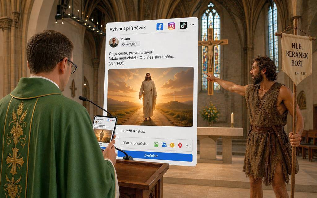 Prostředí internetu a sociálních sítí má být místem,
kde kněží působí a kde ohlašují evangelium… / foto ChatGPT